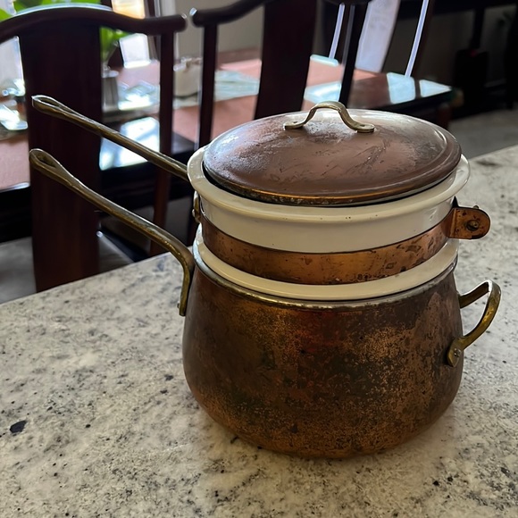Kitchen Vintage Copper Double Boiler Bain Marie Pot Poshmark